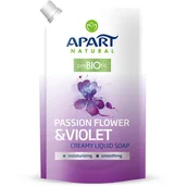 Mydła - Apart Natural Prebiotic Mydło do rąk w płynie Passion Flower & Violet zapas 400 ml - miniaturka - grafika 1