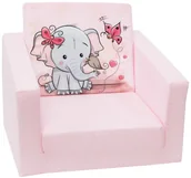 Krzesła obrotowe dla dzieci - Delsit, Rozkładany fotel z pianki dla dziecka, Słonik, DT5-18239 - miniaturka - grafika 1