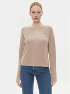 Swetry damskie - Tommy Hilfiger Sweter WW0WW40345 Beżowy Relaxed Fit - miniaturka - grafika 1
