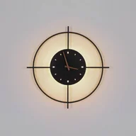 Lampy ścienne - Globo Kinkiet LED Sussy z zegarem, czarny, Ø 50 cm - miniaturka - grafika 1