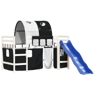 Dziecięce łóżko na antresoli, z tunelem, biało-czarne, 90x200cm Lumarko! - Łóżka dla dzieci i młodzieży - miniaturka - grafika 5