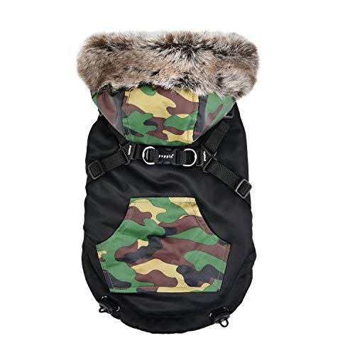 Puppia Orson czarny pies płaszcz S - 950 g