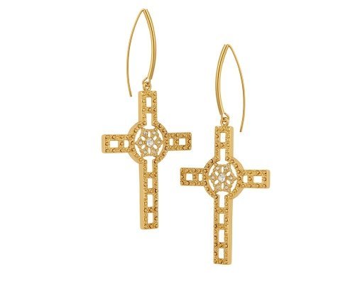 COLIBRA Pozłacane Kolczyki krzyże XL (P23/JES/26Au)