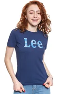 Koszulki i topy damskie - Lee T Shirt Damski Slim Logo Tee Blueprint L43Kehlh-S - miniaturka - grafika 1