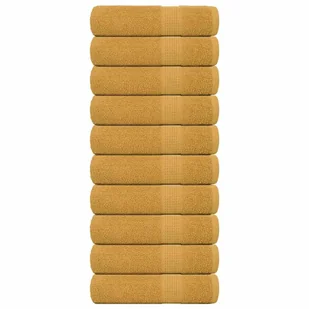 vidaXL Ręczniki kąpielowe 10 szt. Złoty 100x150cm 360 gsm 100% bawełna - Ręczniki - miniaturka - grafika 1