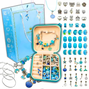 Zestaw Do Biżuterii Niebieski Komplet Koralików 68 Elementów DIY Kreatywny - Prace ręczne dla dzieci Zestaw Do Biżuterii Niebieski Komplet Koralików 68 Elementów DIY Kreatywny - Prace ręczne dla dzieci - miniaturka - grafika 1