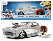 Samochody i pojazdy dla dzieci - Auto metalowe 1957 Chevrolet Corvette figurka Królik Bugs 1:24 253255041 Jada - miniaturka - grafika 1