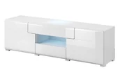 Szafki RTV - Szafka RTV dwudrzwiowa z szufladami i wnęką Toledo 41 - biały połysk - miniaturka - grafika 1