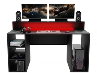 Biurko Gamingowe Komputerowe Enigma XL Led Czarne - Biurka gamingowe - miniaturka - grafika 1