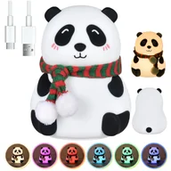 Lampy stojące - Lampka silikonowa PANDA nocna dla dzieci do zasypiania WIELOKOLOROWA na USB - miniaturka - grafika 1