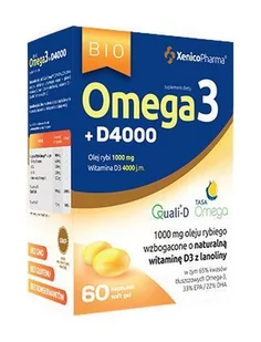XENICO PHARMA Bio Omega 3 + D4000, 60 kapsułek  XENICO - Suplementy naturalne - miniaturka - grafika 1
