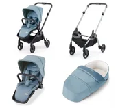 Wózki dziecięce - Wózek dziecięcy 3w1 Recaro Sadena spacerówka + gondola + lekka gondola Frozen Blue - miniaturka - grafika 1