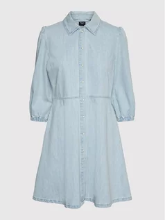 Sukienki - Vero Moda Sukienka jeansowa Lennox 10265999 Niebieski Regular Fit - grafika 1