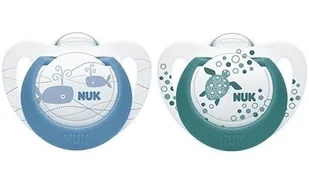 NUK 739374 Smoczek 18-36 GENIUS COLOR silikon 2szt pudełko LNC+10% - Smoczki do butelek - miniaturka - grafika 1