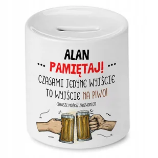 Skarbonka Dla Alana na Urodziny Imieniny Prezent z Nadrukiem ze Zdjęciem + Opakowanie na prezent (wzór 03) - Skarbonki - miniaturka - grafika 1