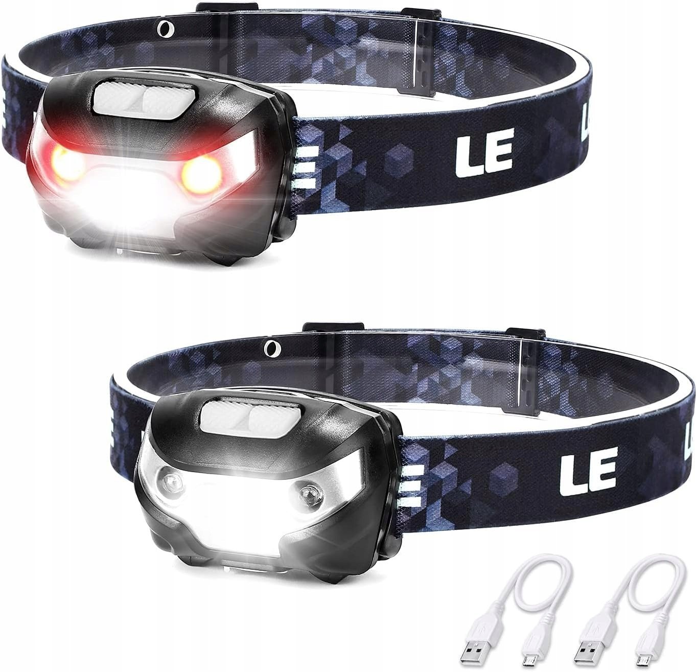 Latarka czołowa Alogy Lepro Head Torch 2 Pack - waterproof lampki czołowe LED zasilane bateriami IPX6 2 pack zestaw nie zawiera baterii