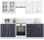 Meble kuchenne - Klasyczne meble kuchenne 240 cm granatowy + biały W1-Z96 - miniaturka - grafika 1