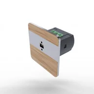 Czujniki ruchu i zmierzchu - Laserowy czujnik ruchu F&F DRL-12-80 podtynkowy do puszki fi 35mm 4A 9÷27 V DC IP40 dąb / satyna - miniaturka - grafika 1