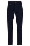 Spodenki męskie - BOSS Męskie spodnie Schino-Taber-1 D Tapered-Fit z elastycznej satyny bawełnianej, NIEBIESKI, 30W / 34L - miniaturka - grafika 1