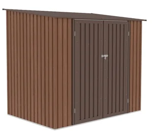 Domek narzędziowy KENT 222x149cm Walnut, metalowy, z drzwiami na zawiasy, wentylowany, funkcjonalny schowek na sprzęt ogrodowy i narzędzia Hardmaister - Altany ogrodowe - miniaturka - grafika 1