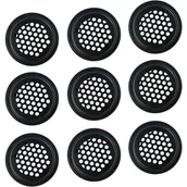 Kratki wentylacyjne - Czarna kratka wentylacyjna ze stali nierdzewnej, 10 szt., 29 mm, do wentylacji i odprowadzania ciepła - miniaturka - grafika 1