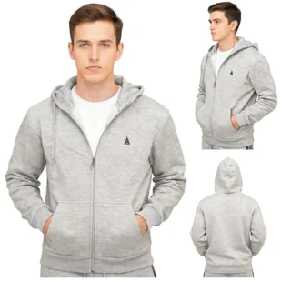 Bluza Męska Rozpinana Ocieplana Szara Captain Mike 4XL - Bluzy męskie - miniaturka - grafika 1