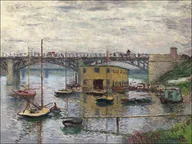 Plakaty - Galeria Plakatu, Plakat, Bridge at Argenteuil on a Gray Day, Claude Monet, 91,5x61 cm - miniaturka - grafika 1