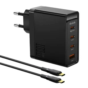 Ładowarka sieciowa McDodo GAN 3xUSB-C + USB, 100W + kabel 2m (czarna) - Ładowarki do telefonów - miniaturka - grafika 1