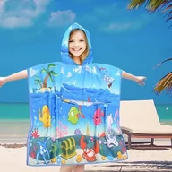Okrycia kąpielowe dla dzieci - Poncho dziecięce plażowe 60x60 podwodny skarb - miniaturka - grafika 1