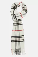 Apaszki i szaliki męskie - Szal Biały w Kratę Tartan Unisex - miniaturka - grafika 1
