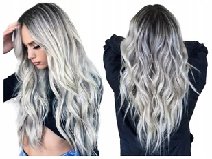 Peruka długa ombre szara fale - Ozdoby do włosów - miniaturka - grafika 1