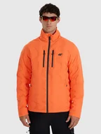 Kurtki i kamizelki sportowe męskie - 4F Kurtka puchowa trekkingowa z wypełnieniem syntetycznym męska - czerwona L - miniaturka - grafika 1