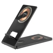 Ładowarki do telefonów - Ładowarka indukcyjna 4SMARTS UltiMag TrioFold Lucid 15W Czarny - miniaturka - grafika 1