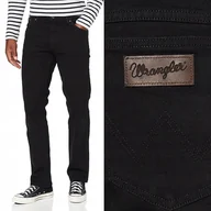 Spodnie męskie - Wrangler TEXAS Black Overdye KLASYCZNE CZARNE SPODNIE JEANSOWE W32 L36 - miniaturka - grafika 1