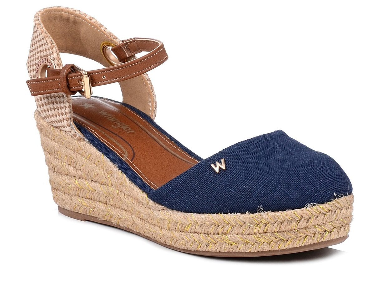 Buty damskie espadryle na koturnie sandały z odkrytą piętą Wrangler Bela-38