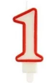 Kinder party - Świeczka 1 czerwona - miniaturka - grafika 1