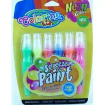 Colorino Farby z pędzelkiem w tubkach 6 kolorów Neon - Przybory szkolne - miniaturka - grafika 2