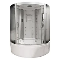 Kabiny z hydromasażem - Mazur Bath&Spa Duża kabino wanna z sauną Spa i hydromasażem białe ściany 150x150 cm MO-08150BS - miniaturka - grafika 1