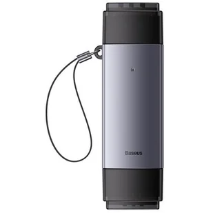Baseus Lite Series adapter czytnik kart SD/TF USB Typ A/USB Typ C szary (WKQX060113) - Czytniki kart pamięci - miniaturka - grafika 1