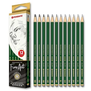 Zestaw ołówków Fine Art twardość 4H-8B 12szt. - Pedagogika i dydaktyka - miniaturka - grafika 1