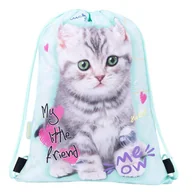 Worki na buty - St. Right Worek Szkolny Sportowy Gimnastyczny Na Buty Obuwie Do Szkoły Na Basen Trening My Little Friend Mint Kitty - miniaturka - grafika 1