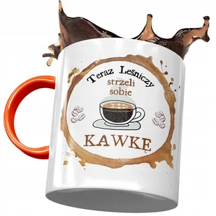 Kubek Pomarańczowy dla Leśniczego Strzeli Kawkę z Nadrukiem ze Zdjęciem + Opakowanie na prezent (wzór 03) - Kubki - miniaturka - grafika 1