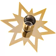 Świeczniki - Świąteczny Świecznik Na Świeczkę Świecę Candleholder Dekoracja Na Boże Narodzenie Złoty Gwiazda 3,5X11 Cm - miniaturka - grafika 1