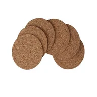 Obrusy i serwetki - Komplet 6 podkładek okrągłych 10 cm korek naturalny - miniaturka - grafika 1