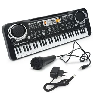 KEYBOARD PIANINO MQ-6106 ORGANY DZIECI MIKROFON + ZASILACZ - Instrumenty muzyczne dla dzieci - miniaturka - grafika 1