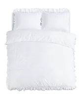 Pościel - 140x200/220 RUFFLES biały mikroperkal kpl pościeli - miniaturka - grafika 1