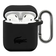 Akcesoria do słuchawek - Etui Lacoste do AirPods cover czarny/ black Silicone - miniaturka - grafika 1