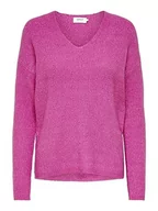 Swetry damskie - ONLY Damski sweter ONLCAMILLA z dekoltem w serek L/S KNT NOOS Pulower, Strawberry Moon/szczegóły: melanż, XL - miniaturka - grafika 1