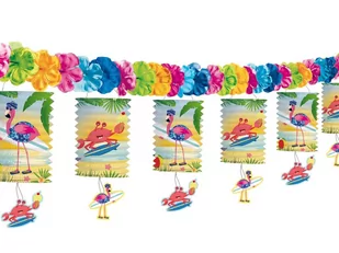 FOL Girlanda Kolorowe Lampiony z flamingami - 360 cm F65346 - Dekoracje sali - miniaturka - grafika 1
