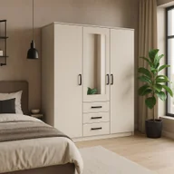 Szafy - Szafa Z Lustrem Trzydrzwiowa Sento 150 X 200 Cm Kaszmir Mat - miniaturka - grafika 1